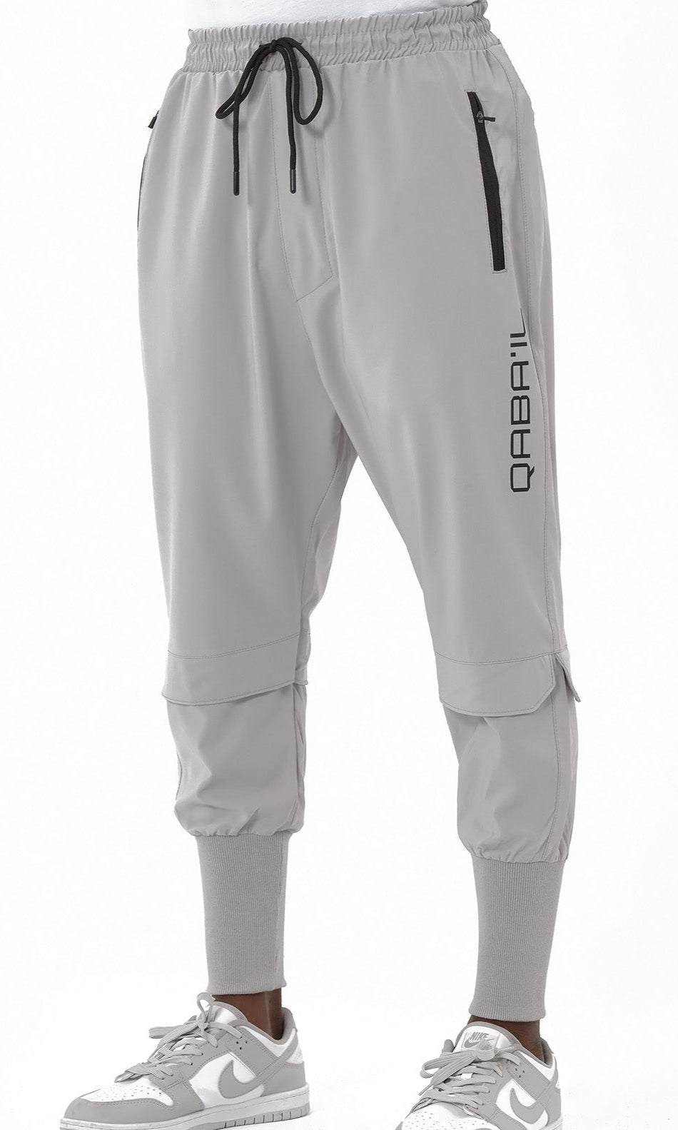  QL Pantalon Cross Over in Grey - QABA'IL,